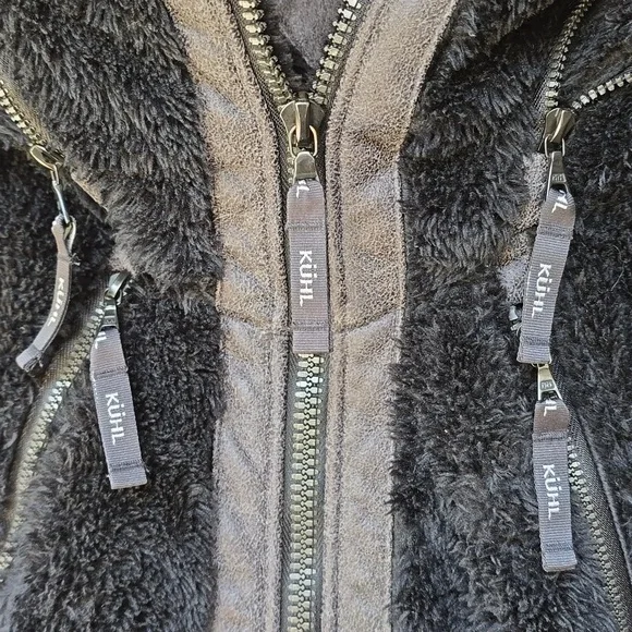 Kuhl black plush sherpa hooded flight jacket S - Picture 8 of 14